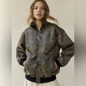 UO Erin Faux Leather Oversized Jacket